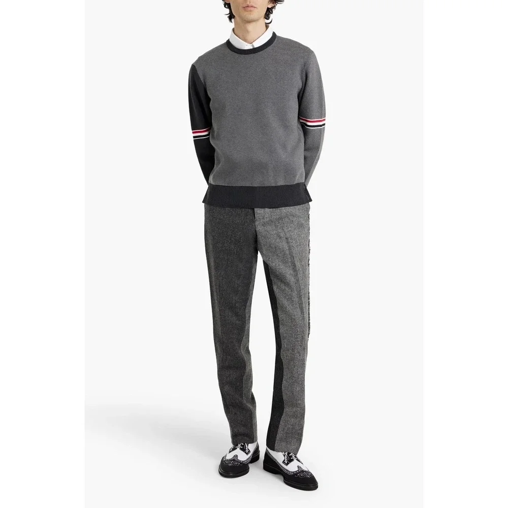 Thom Browne Tapered two tone Gray Wool Tweed Pants Size 3